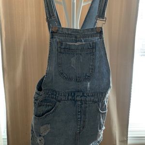 Denim overall dress